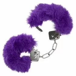 Металлические наручники с искусственным мехом ULTRA FLUFFY FURRY CUFFS-PURPL