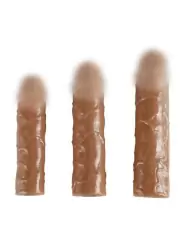 Набор увеличивающих насадок REAL, 15,5 - 19 см, ТПЕ, телесный 