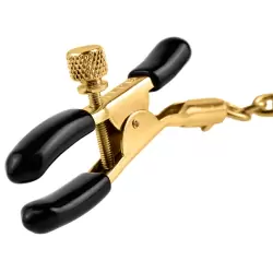 Зажимы на соски Fetish Fantasy Gold черные с золотом