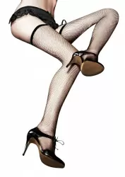 Высокие чулки Baci After Dark в сеточку – черный