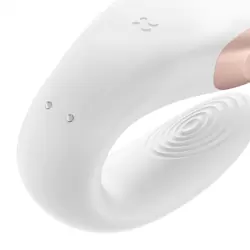 Парный вибратор Satisfyer Double Love с возможностью управления через пульт и приложение (белый)