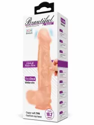 Реалистичный фаллоимитатор Baile, 26 см, ТПР, с проводным пультом, телесный