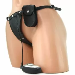 Комплект из наручников и трусиков Bondage Panty & Cuffs для электростимуляции – черный