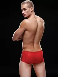 Красные блестящие мужские трусы-хипсы - L/XL