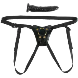 Страпон Fetish Fantasy Gold с трусиками, черный с золотом