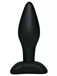 Гладкая анальная пробка Black Velvets, 9 см, силикон, черный