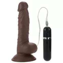 Реалистик с вибрацией и присоской Mr. Just Right Super Seven Dongs - коричневый