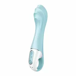 Надувающийся вибратор Satisfyer Air Pump Vibrator 5, управление через приложение, 12 режимов, голубой