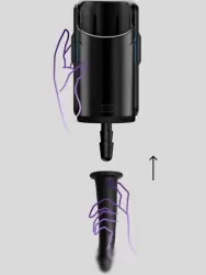 Реалистичный фаллоимитатор полый для адаптера Kiiroo Keon, 19,1 см, силикон, черный