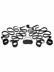 Набор бондажей Frisky, для фиксации на кровати, 7 предметов, черный