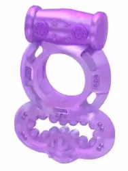 Набор: Виброкольцо Luxe Vibro Секрет кощея, диаметр 3,3 см, фиолетовый + презерватив 1 шт.