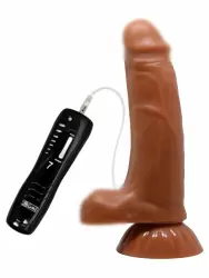 Реалистичный фаллоимитатор Baile, 18,5 см, с ротацией, с функцией фрикций, ТПР, с проводным пультом, телесный