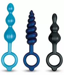 Набор анальных елочек b-Vibe BEADED BUTTIES BUNDLE, 3 размера, силикон