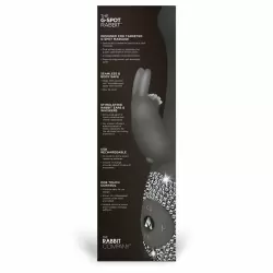 Изысканный вибратор с усиленной стимуляцией точки G и кристаллами The Rabbit Company The G-Spot Rabbit - чёрный
