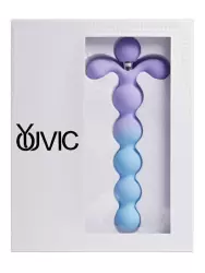 Элегантная анальная ёлочка Youvic, 16,4 см, 10 режимов, силикон, голубой с сиреневым 