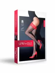 Чулки с красной кружевной резинкой на силиконе (Sense)