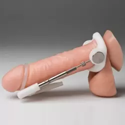 Экстендер для увеличения пениса базовой комплектации Jes-Extender Light – серебристый с белым