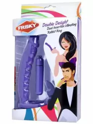 Эрекционное виброкольцо Double Delight, для двойного проникновения, стимуляция клитора, 16,5 см, фиолетовое