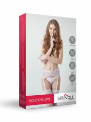 Романтичный пояс для чулок с белым кружевом (Hold on love)S/M