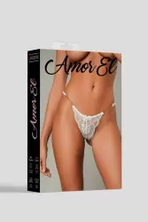 Ажурные стринги с цепью, Amor El, размер M, белые