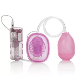 Клиторальный стимулятор с вакуумной помпой Vibro Pussy Sucker – розовый