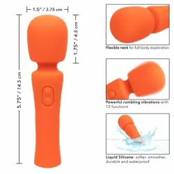 Компактный вибратор-ванд Stella Mini Massager, 14,5 см, силикон, оранжевый