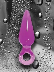 Анальная пробка малая с кольцом Jolie Pleasures - Plum