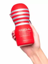 Нереалистичный мастурбатор Tenga Original Vacuum Cup, 15,5 см, ТПЭ, красный