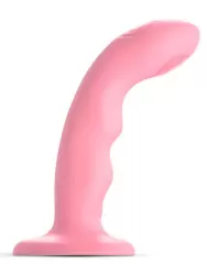 Изогнутый вибратор Strap-On-Me Tapping Dildo Wave, 5 скоростей, 15,3 см, коралловый