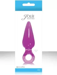 Анальная пробка малая с кольцом Jolie Pleasures - Plum