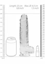 Фалоимитатор из эластомера 25 см. Realistic Dildo With Balls (прозрачный)