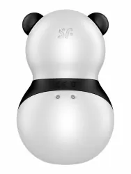 Вакуумный стимулятор клитора Satisfyer POCKET PANDA, технология Air Pulse, 8,8 см, 23 режима, в форме панды, черный с белым