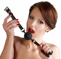 Кляп Bad Kitty Silicone Gag S - черный
