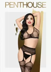 Эротический набор Smoking gun с топом и чулками XL