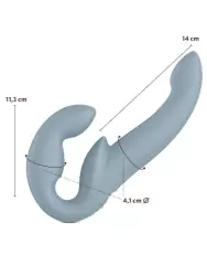 Анатомический страпон Fun Factory SHARE VIBE PRO, безремневой, 3 скорости, серый