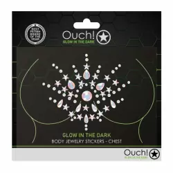 Декоративное украшение (камни) на клеевой основе Body Jewelry Stickers - Chest - Glow in the Dark