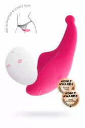 Розовый клиторальный вибратор в трусики JOS Pansy. 8 см, 10 режимов вибрации, 3 скорости