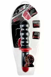 Волнистый анальный вибратор с двойным мотором TOYFA Black&Red – чёрный