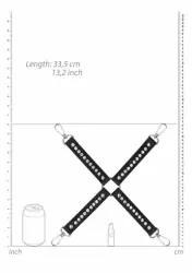 Фиксатор для БДСМ-игр из искусственной кожи Diamond Studded Hogtie  - Black