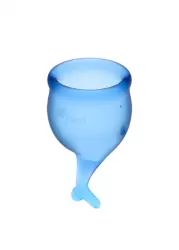 Набор менструальных чаш Satisfyer Feel secure Menstrual Cup, 15 и 20 мл, силикон, синий 