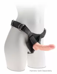 Реалистичный фаллоимитатор с мошонкой King Cock Plus: 18 см, присоска, совместимость с ремнями для страпона