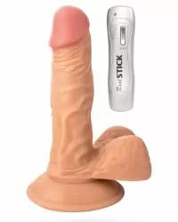 Виброреалистик с мошонкой TOYFA RealStick Nude 5,5” на присоске – телесный
