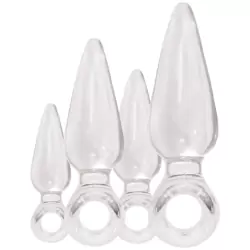 Набор анальных пробок Jolie 4х Trainer Kit – прозрачные