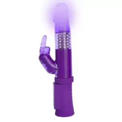 Вибратор-ротатор с клиторальным стимулятором кроликом TOYFA A-Toys на присоске – фиолетовый