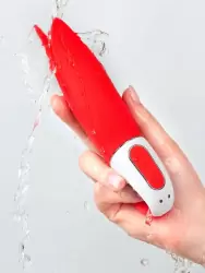 Элегантный стимулятор клитора Satisfyer Vibes Power Flower, с головкой-лепестками, 12 режимов, красный