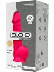 Реалистичный фаллоимитатор SILEXD Model 2, с мошонкой, 21,7 см, силикон, розовый