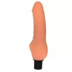 Водонепроницаемый вибратор-реалистик с нижним утолщением The Realistic Cock – телесный