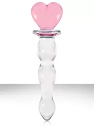 Анальный стимулятор из стекла Crystal Heart of Glass - Pink