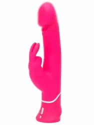 Яркий вибратор-кролик Happy Rabbit Realistic, два мотора, 25,5 см, розовый