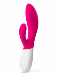 Яркий вибратор-кролик Lelo Ina Wave 2, 20 см, силикон, розовый